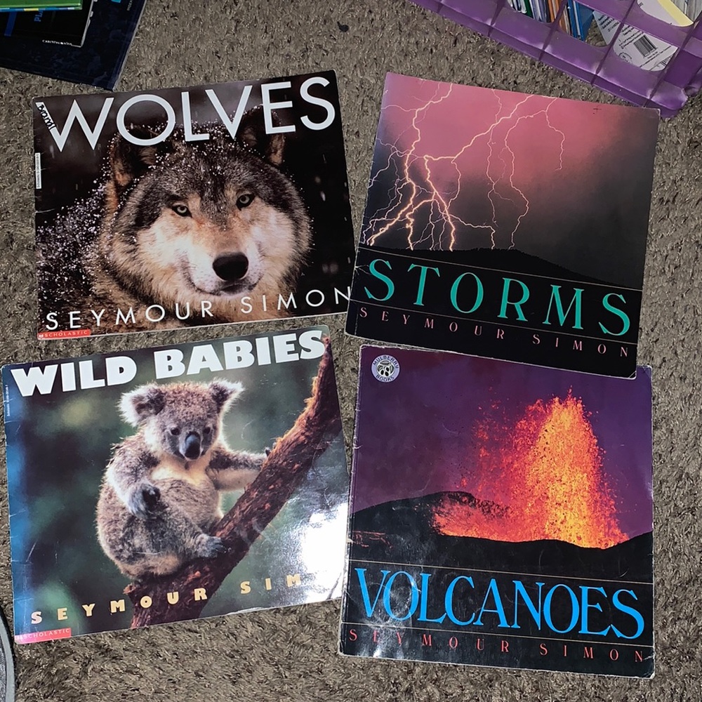 SEYMOUR SIMON Wolves, Wild Babies Storms Volcanoes